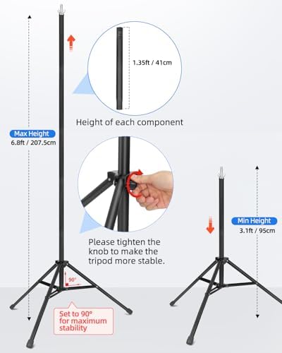 Hemmotop T-Shape Photo Backdrop Stand Portable 7x5ft (HxW) - Image 2