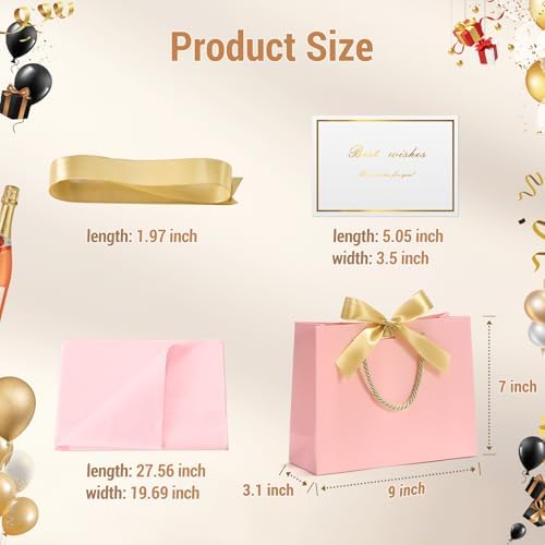 DOYIDE 30 Pack Gift Bags Medium Size with Ribbon &Tissue Paper, 9"x7"x3.1" - Image 3