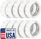 Perco Clear Perforated Round Circle Dot Sticker 1-Inch Labels — 10 Rolls, 10,000 Stickers - Transparent for Barcode Overlay, Clean Labeling & Protection, Strong Adhesive - Made in USA by Perco