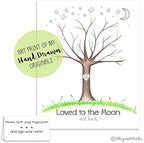 To the Moon and Back Baby Shower Fingerprint Tree, Gender Neutral, 11x14 - Image 3