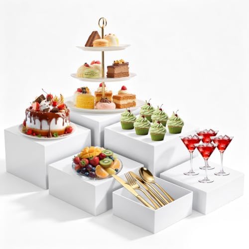 6 PCS Buffet Risers and Stands, Dessert Food Display for Buffet Table by Unknown