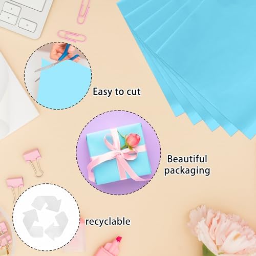 1000 Sheets Light Blue 20"X15" Tissue Paper Bulk for Gift Bags - Wrapping Tissue Paper for Birthday Weddings Showers Gift Packaging Arts Craft Party Favor Decoration Wrapping Supplies - Image 5