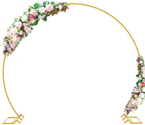 Wokceer Wedding Arch 7.2FT Round Backdrop Stand Gold Circle Balloon Arch by Wokceer