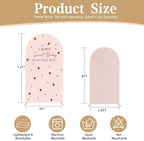 2 Pcs A Berry Sweet Baby is ON The Way Arch Backdrop Covers,Set of 2(7.2FT/6FT) Pink Ripple Strawberry Theme Arch Fabric Cover for Girls Birthday Baby Shower Party Decoration - Image 4