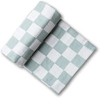 Miaoberry 100% Organic Muslin Swaddle Set| Sage Green Checkered - Image 7