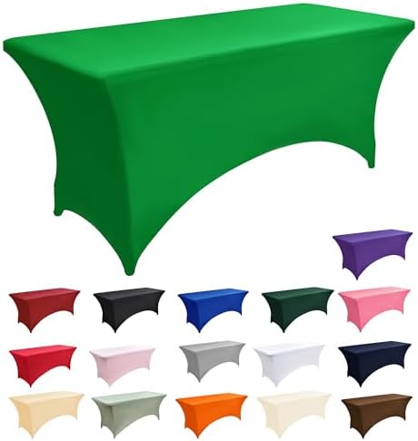 10-Pack 6ft Spandex Table Covers for Rectangle Standard Folding Tables - Wrinkle Resistant Stretch Tablecloths - Ultimate Fitted Table Protector for Parties, Banquet, Wedding - Image 3