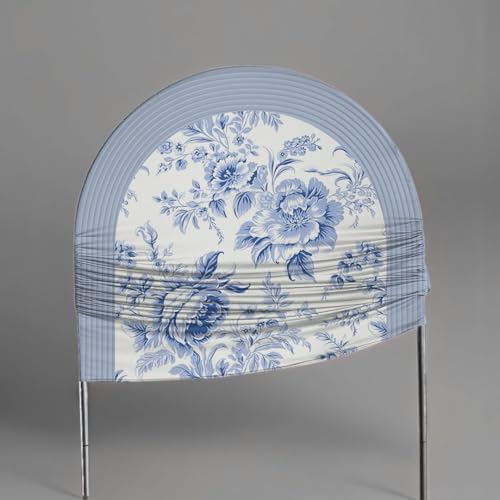 Blue and White Floral Arch Backdrop Cover Vintage Peony Arch Stand Spandex Cover Elegant Toile de Jouy Wedding Baby Shower Birthday Party Decoration French Country Style Background (G4229,4FT) - Image 3