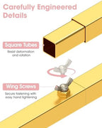 Pureegg Square Backdrop Stand - 6.6FT Gold Balloon Arch Stand with Adjustable Leveling Feet, Easy-to-Assemble Metal Wedding Arch for Wedding Decor, Parties - Image 4