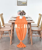 Pufogu 5 Pack 10Ft Orange Chiffon Table Runner Sheer 29x120 Inch - Image 3