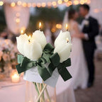 Conelist 24 Pack Tulip Candles White Flower Candle Wedding Favors for Guest - Image 4