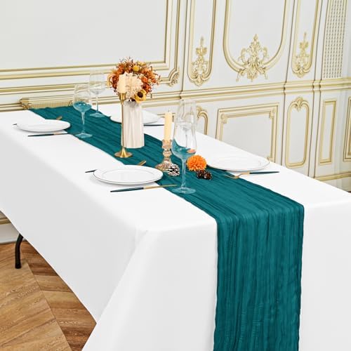 24 Pack Teal 10Ft Cheesecloth Table Runner - Image 4