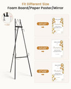 53.9" Black Easel Stand for Sign, Display Easel for Wedding Sign, Painting - Image 3