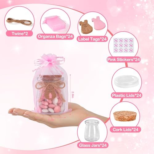 24Pcs Baby Shower Party Favors for Guests, Pink Baby Shower Gifts for Guest - Image 2