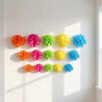 YARNOW 15pcs Tissue Paper Pom Poms - Tissue Paper Flowers for Fiesta Parties, Baby Shower, Birthday Decorations - 8, 10, 12, Inch Party Decor - Image 4