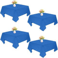 4 Pack Square Table Cloth 85x85 Inch Blue Tablecloth Machine Washable Fabric Polyester Table Cover for Dining, Buffet Parties, Picnic, Events, Weddings and Restaurants（Blue） by JALANCY