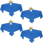 4 Pack Square Table Cloth 52x52 Inch Blue Tablecloth Machine Washable Fabric Polyester Table Cover for Dining, Buffet Parties, Picnic, Events, Weddings and Restaurants（Blue） by JALANCY