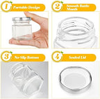 Nuogo 100 Pack 1.5oz Mini Hexagon Glass Jars Bulk Honey Jars, Silver - Image 3