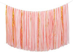 PapaKit 5ft Extra Large Streamer Party Garland Backdrop (White & Pink) by PapaKitCreativeDecoration