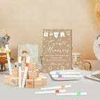 97 Pcs Baby Shower Games Sign Kit,Including Decorate a Block Game Sign 72 DIY Blank Wooden Block 24 Pen to Draw Your Idea for Baby Shower Game Gender Reveal Party - Image 5