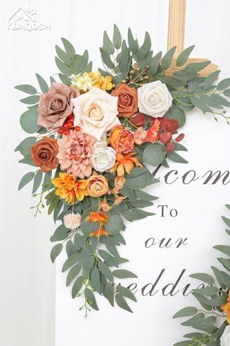 Faux Flowers Wedding Arch Flowers Kit(Pack of 2) for Wedding Decor Ceremony Reception Backdrop Thanksgiving Halloween Party Decoration (Orange) - Image 3
