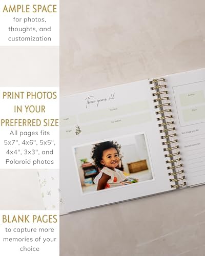 Baby Memory Book, First 5 Years, Botanical Baby Journal and Keepsake - Image 6