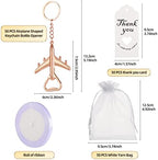 50PCS Rose Golden Airplane Bottle Opener Keychains for Wedding or Bridle Shower Favors,Baby Shower Gifts, Souvenirs to Guests Bluk - Image 2