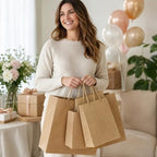 100 Pcs thick Kraft Paper Bags 5.25x8.5x3.25"，Small Shopping Bags with handles Bulk，Craft Gift Bags, Retail Bags, Recycled Bulk, Brown Paper Bags for Wedding，Packaging, Birthday Party，Business, Goody and Kraft Merchandise Bag (5.25x8.5x3.25inch, Origin... - Image 5