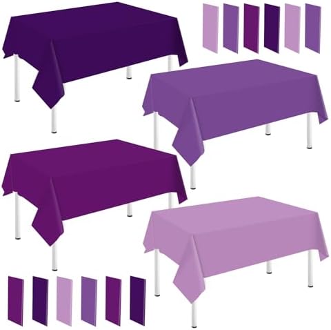 Whaline 16Pcs Purple Plastic Tablecloth 4 Gradient Purple Colors Rectangle Table Cover Waterproof Table Cloth for Halloween Parties Decoration Supplies, 54 x 108 Inch by Whaline
