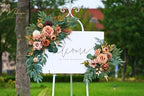 Muhanjia Wedding Sign Faux Flower Swag (Pack of 2) for Ceremony Party Reception Entrance Floral Decor Wall Easel Stand for Wedding Poster Welcome Sign (Terracotta) - Image 5