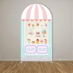 Arch Backdrop Cover Ice Cream Sprinkles Girls Birthday Party Decorations Arch Frame Fabric Cover Sweet ONE Candy Pink Baby Shower Baptism Parties (7.2x4ft Cover,shop2) - Image 2