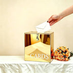 Gold Mirror Acrylic Wedding Card Box - Image 5