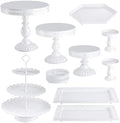 Hedume 10-Set Cake Stands, Metal Cupcake Stand Set with Multiple Combination Styles, Dessert Plate Cake Serving Tray Candy Fruit Display Tower for Wedding, Birthday Party, Anniversary, Baby Shower by Hedume