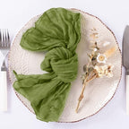 DeZerlor Olive Green Washable Cheesecloth Napkins Set of 50 for Party - Image 3
