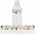 Personalized Water Bottle Labels with Choice of 30 Flower Styles - Choose Font and Pre-Made Phrases or Design Custom Text - LABELS ONLY (016 Pink and White Flowers, 2 inch (8.5x2")) by ThePaperedWedding