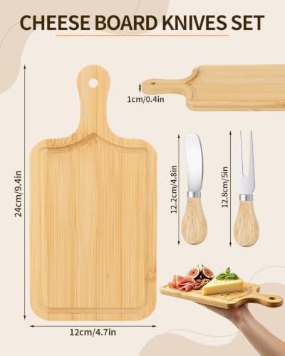 12 Set Bridal Shower Favor Prizes Charcuterie Board, Bamboo Cheese Board - Image 2