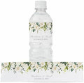 Personalized Water Bottle Labels with Choice of 30 Flower Styles - Choose Font and Pre-Made Phrases or Design Custom Text - LABELS ONLY (010 White Flowers, 2 inch (8.5x2")) by ThePaperedWedding