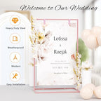 50H" Wedding Welcome Sign Stand with 8 Pair Satin Ribbon & 2 Leather Strap - Image 4