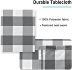 Hiasan Checkered Rectangle Tablecloth 54 x 80 Inch, Grey and White - Image 3