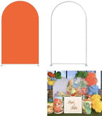 Orange Color Dinosaur Arch Backdrop Fabric Cover Kids Wild Jungle Birthday Party Decorations Arches Stand Covers for Festa Dino Baby Shower Balloon Parties Decor Props 2.6x6FT by ellteecz