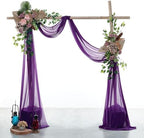Pack of 2 Wedding Arch Drape Panel Fabric 30" x 50ft - Cadbury Purple - Image 2