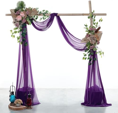 Pack of 2 Wedding Arch Drape Panel Fabric 30" x 30ft - Cadbury Purple - Image 2