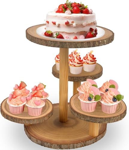 Cupcake Stand Display - Wood Dessert Cupcake Stand Party Wedding Cake Stand by ChezMax
