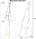 59" H Metal White Large Adjustable Easel Stand for Wedding Sign - Image 3