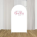 We Can Bearly Wait Theme Arch Backdrop Stand Covers for Parties Supplies White Arched Stretchy Fabric Cover Birthday Party Favors Decorations (2.6x6FT) - Image 3