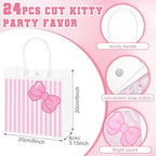 SmoothNovelty 24 Pcs Pink Cat Party Favor Bag Pink Bow Kitty - Image 2