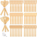 Reallnaive 72 Pcs Bamboo Spatula Wooden Kitchen Utensil Bulk 12''wood Spoon Spatula for Cooking with Ribbon Bridal Baby Shower Game Prize Wedding Party Favors Housewarming Gift (Various Style) by Reallnaive