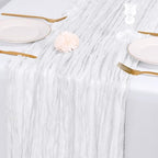 14 Pack White Cheesecloth Table Runner 17x108 Inch Semi Sheer Boho Gauze Cheese Cloth Fabric Table Runners, for Wedding Party Baby Shower Birthday Home Decor Garden Farmhouse - Image 7