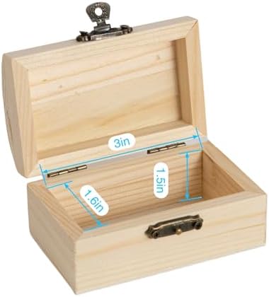 24 Pcs Small Wooden Box Unfinished Wood Box with Lids for DIY Crafts - Image 2