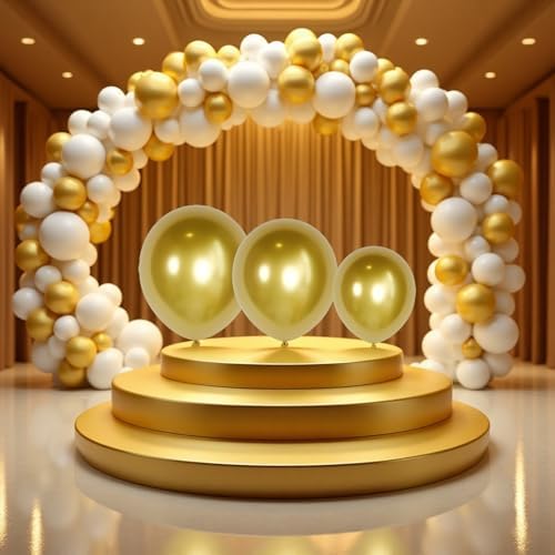 178 Pcs White and Gold Balloon Garland Kit, with Confetti Balloons and Arch Kit, Party Decorations for Birthday, Wedding, Anniversary, Graduation, Baby Showers, Party and Event Decor - Image 4