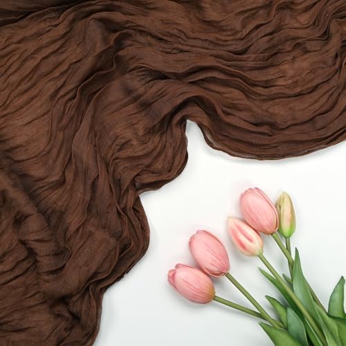 6 Pack Brown Cheesecloth Table Runner 10Ft 23 x 120 Inch - Image 4